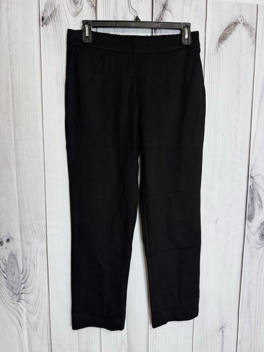 NWT Skies Are Blue Trouser Pants Elastic Waist Black Sz L (34x28) High Rise NEW